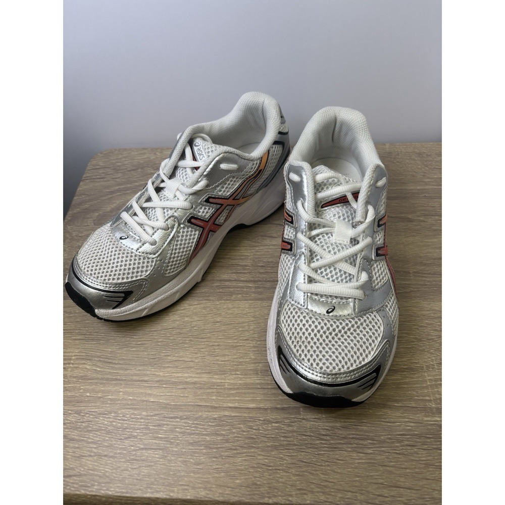 ASICS Gel-1130 GS Metallic Silver Orange Running Shoes 1204A169 Size 5Y / 6.5W
